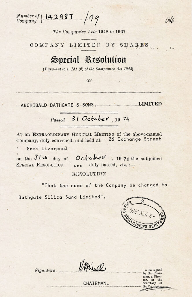 Bathgate Silica Sand is official